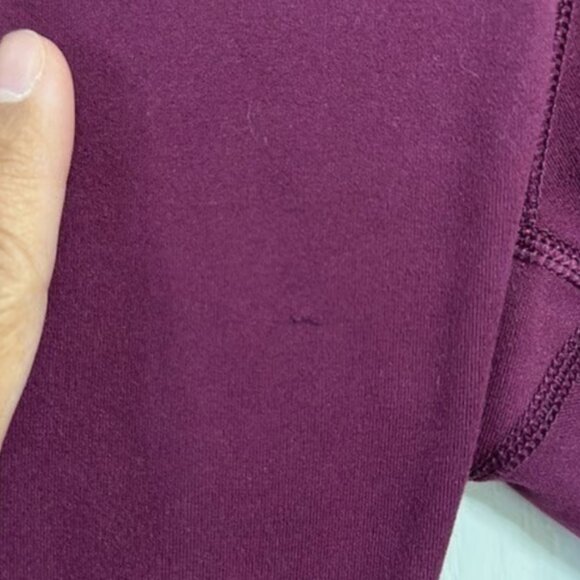YOGALICIOUS Plum Leggings Mesh Legs Size Med Small Flaw GUC #M-078 - Picture 3 of 5